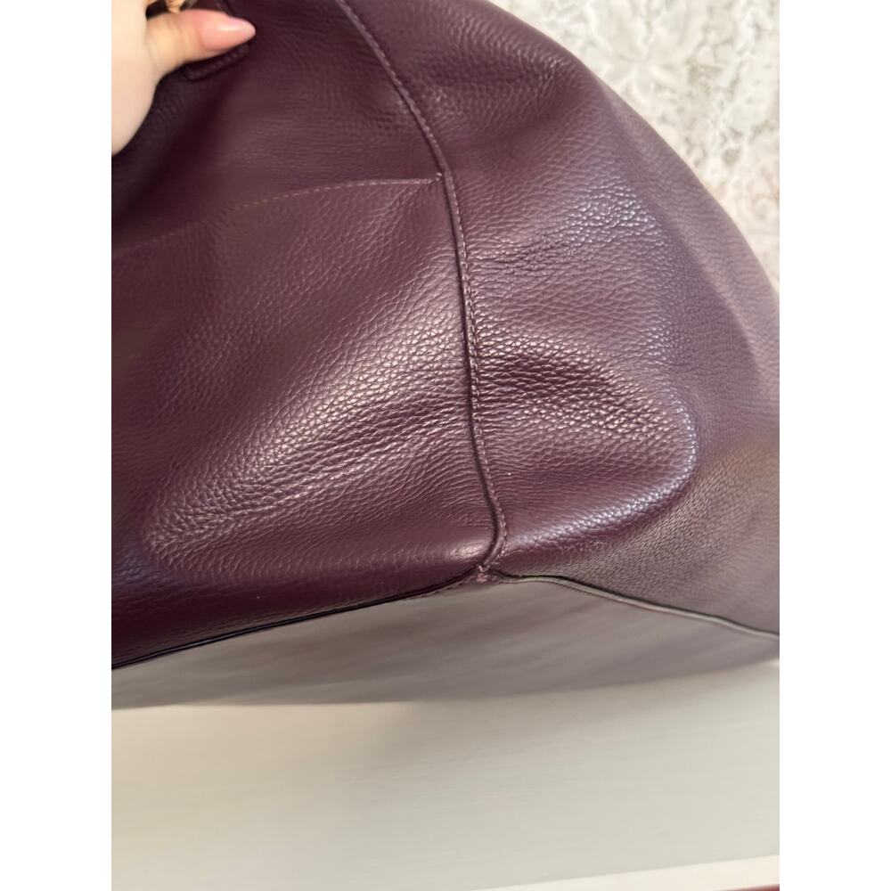 Kate Spade Filipa Mahogany Pebbled Leather Weekender Duffel Travel Bag - Picture 7 of 16